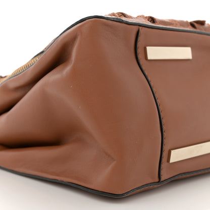 Valentino Garavani Vitello Lace Demetra Satchel Cognac 8 of 10