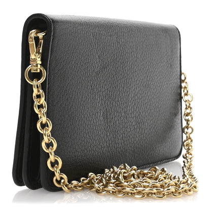 Prada Vitello Daino Metal Chain Wallet Black 2 of 11