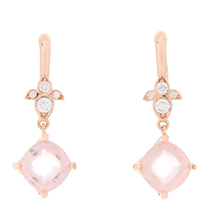 Cartier 18K Pink Gold Diamond Rose Quartz Inde Mysterieuse Earrings 1 of 7