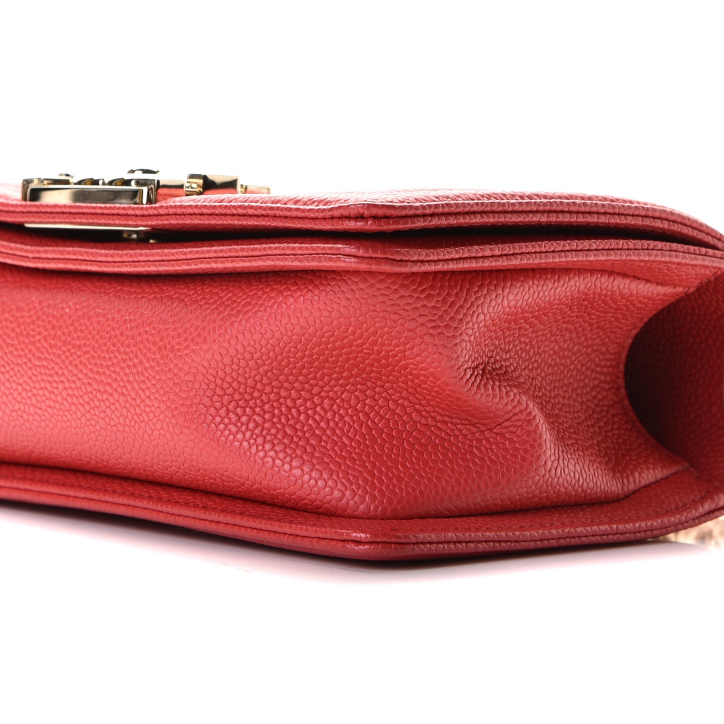 Caviar Quilted Small Boy Flap Red
