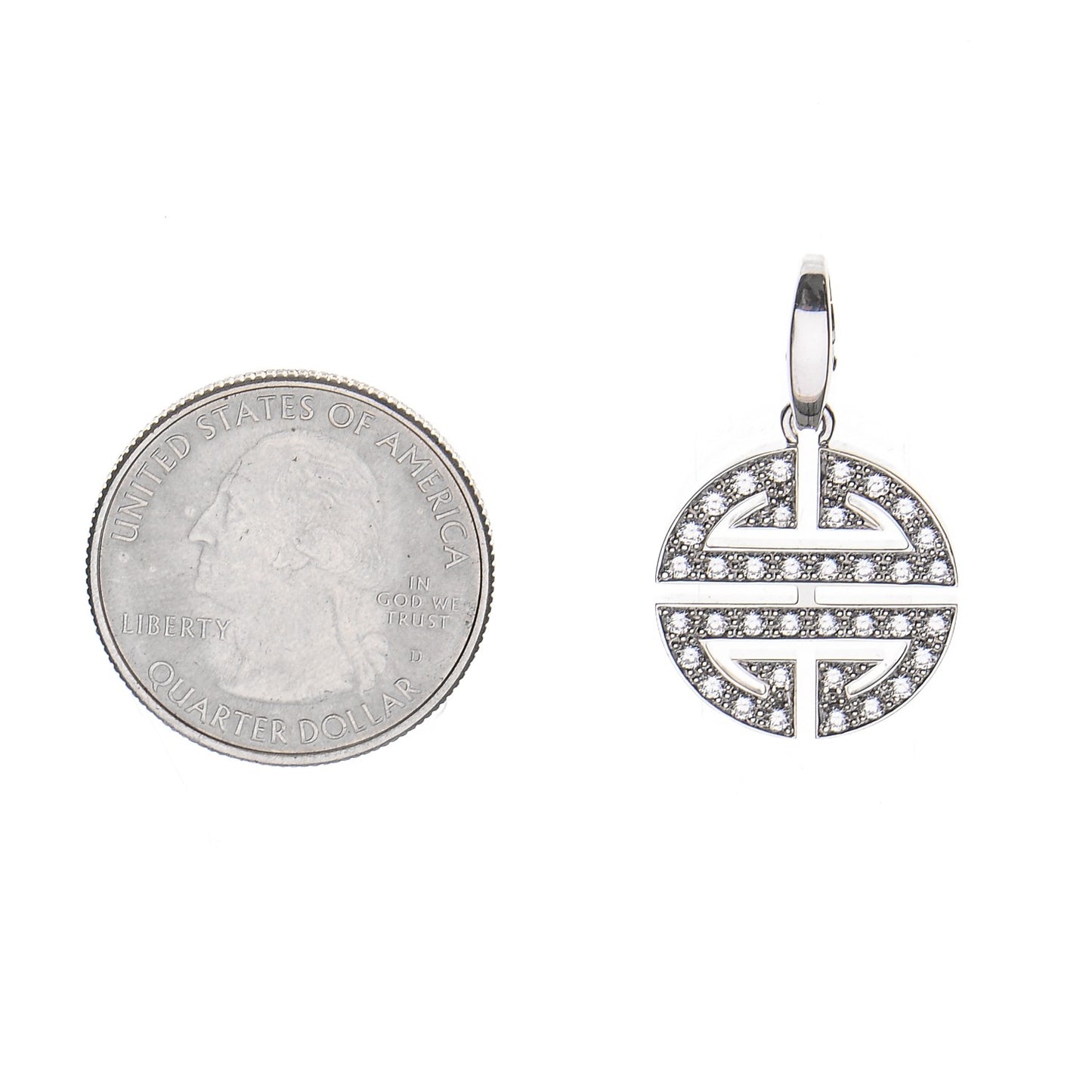 18K White Gold Diamond Longevity Charm