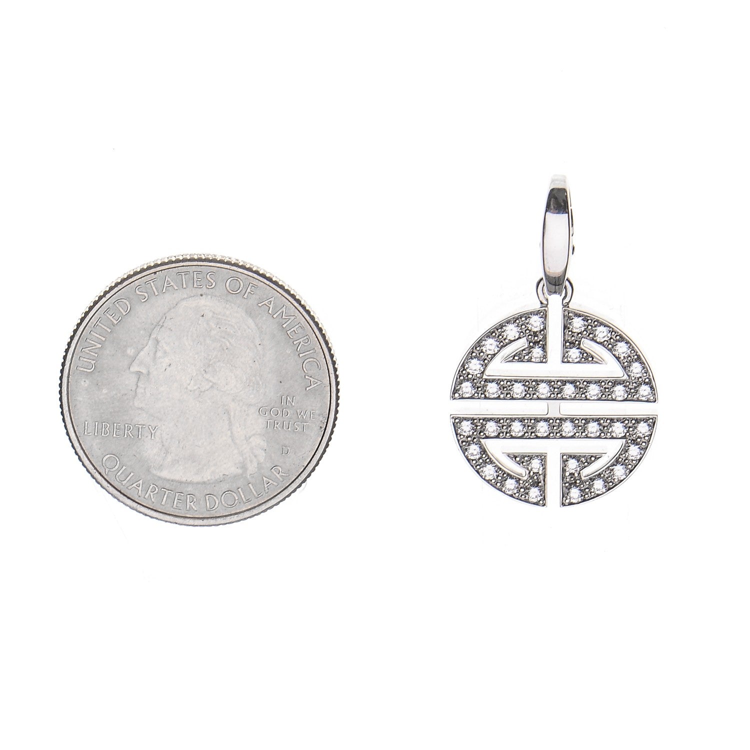 Cartier 18K White Gold Diamond Longevity Charm 2 of 4