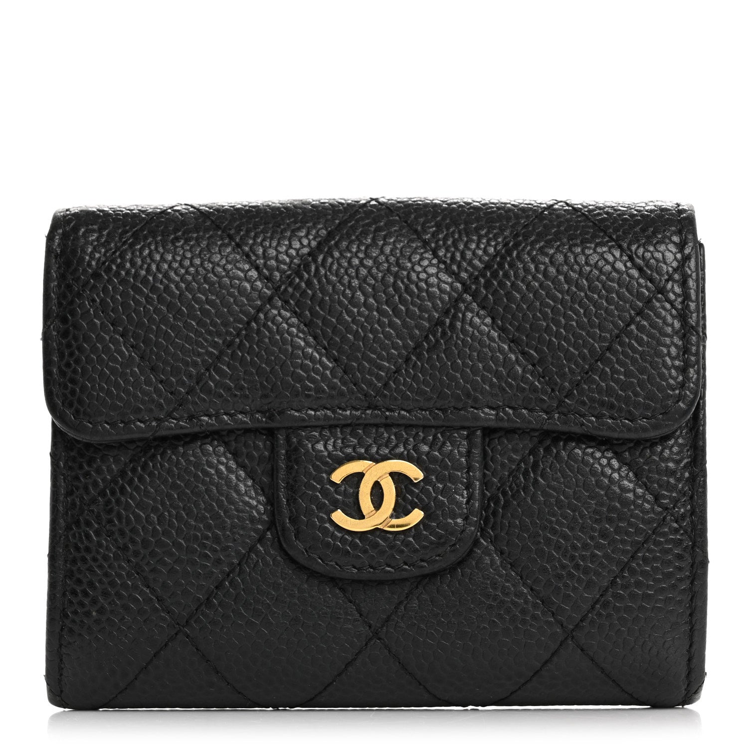 Chanel Caviar Quilted Flap Card Holder Wallet Black 1 of 12