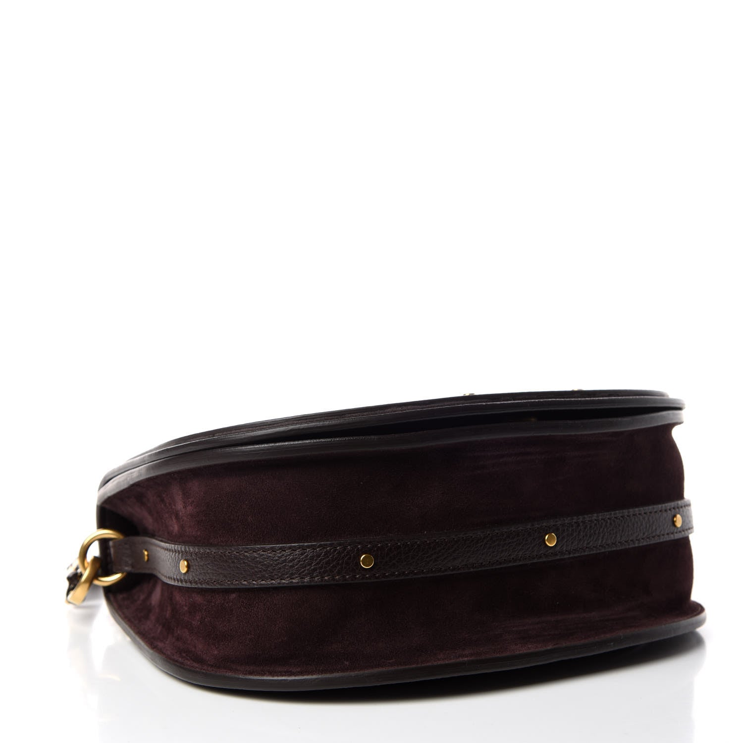 Chloe Calfskin Suede Medium Nile Bracelet Bag Carbon Brown 4 of 9