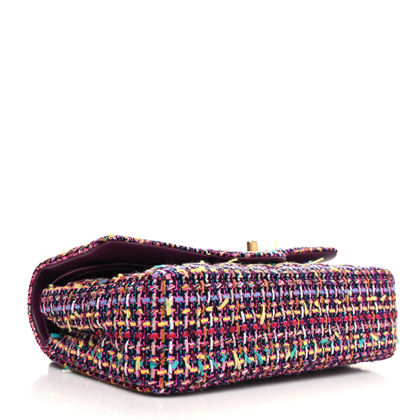 Tweed Quilted Medium Double Flap Multicolor