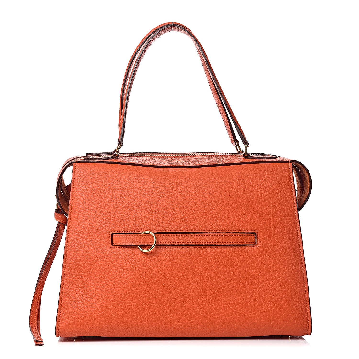 Celine Bullhide Calfskin Small Ring Handbag Burnt Orange 1 of 10