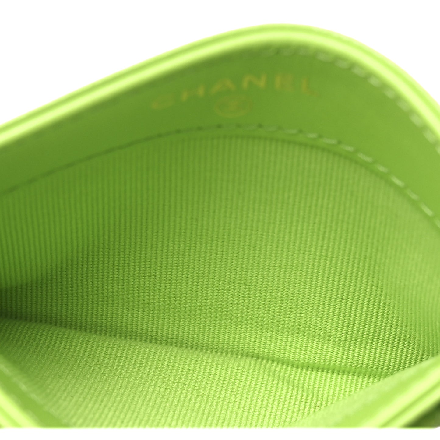 Caviar Quilted Card Holder Green