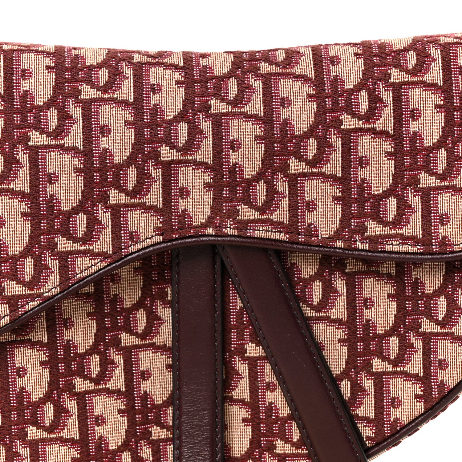 Christian Dior Oblique Saddle Bag Burgundy 8 of 10