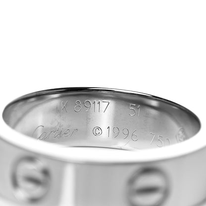 Cartier 18K White Gold 5.5mm LOVE Ring 51 5.75 4 of 4