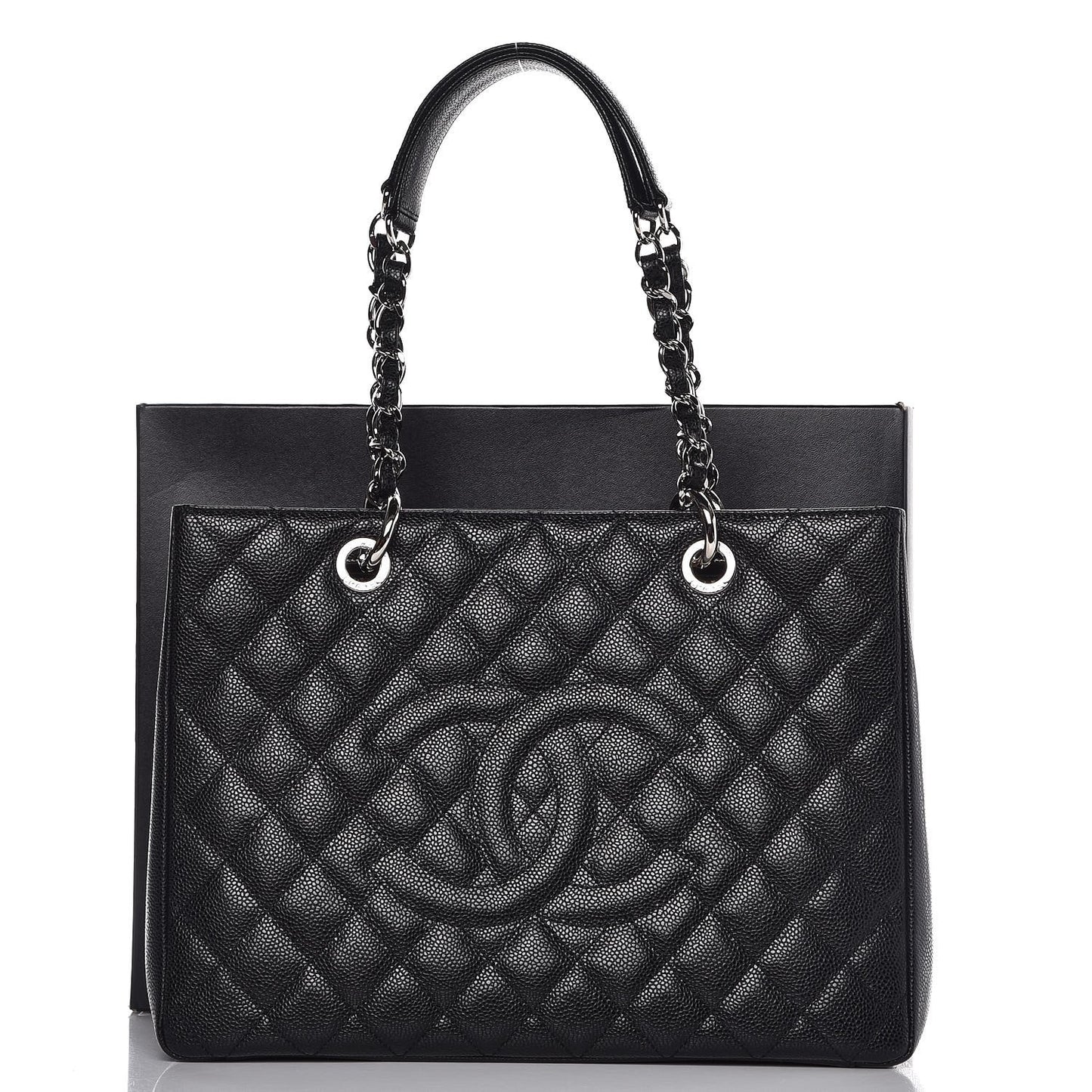 Caviar Quilted Grand Shopping Tote GST Black