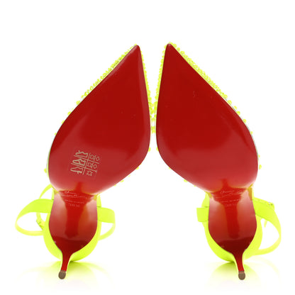 Christian Louboutin PVC Fluo Mat Spikaqueen 100 Pumps 38.5 Version Yellow Fluo 5 of 10