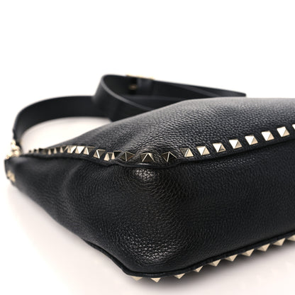 Valentino Garavani Pebbled Calfskin Small Rockstud Flip-Lock Messenger Bag Black 7 of 8