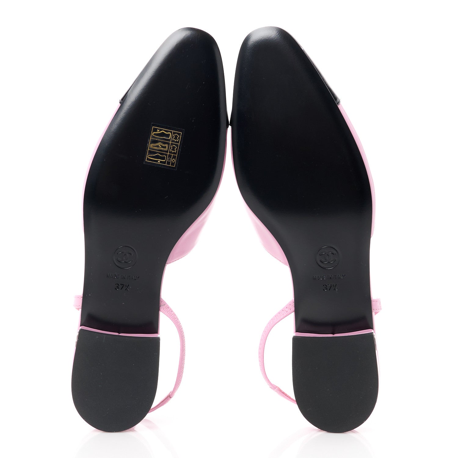 Chanel Shiny Lambskin Cap Toe Slingback Sandals 37.5 Light Purple Black 5 of 10
