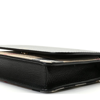 Burberry Derby Calfskin House Check Wallet On Chain Black 8 of 8
