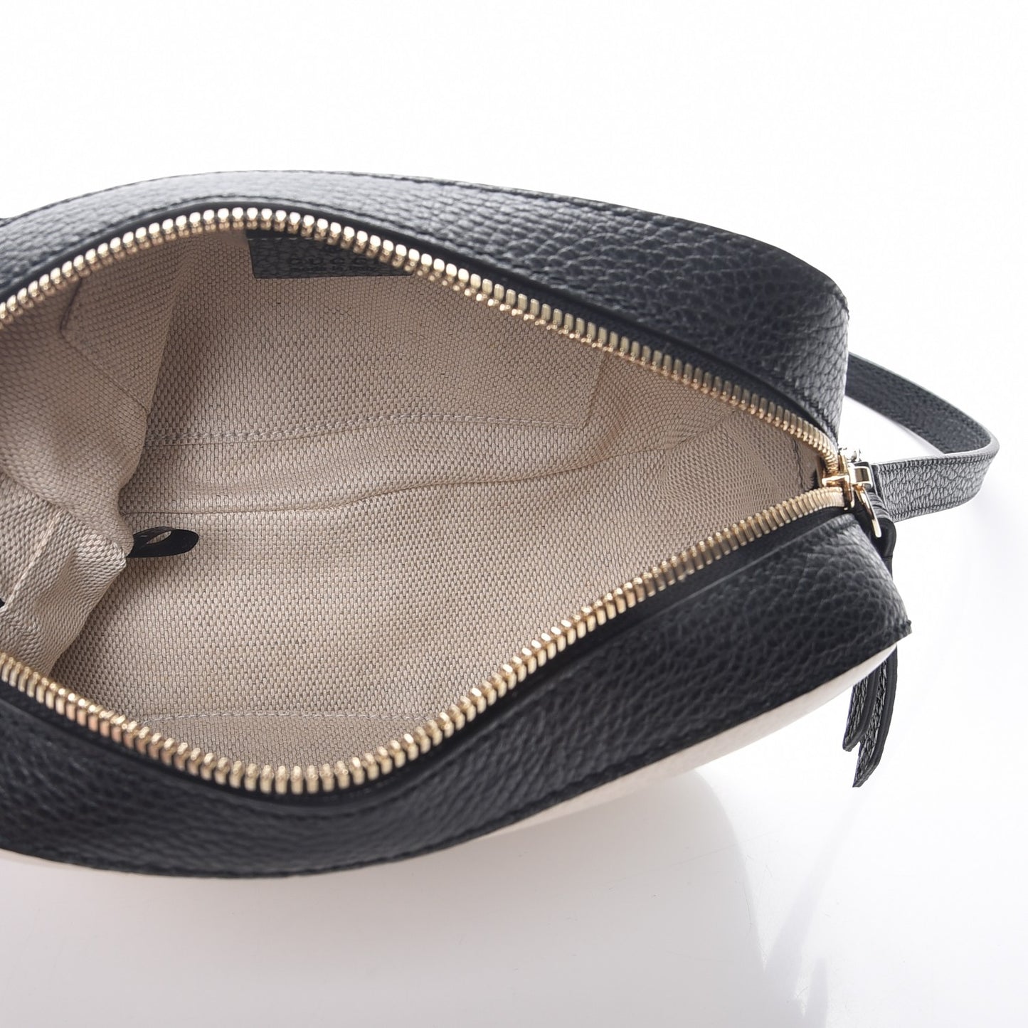 Dollar Calfskin Bi-Color Small Soho Disco Bag Mystic White Black