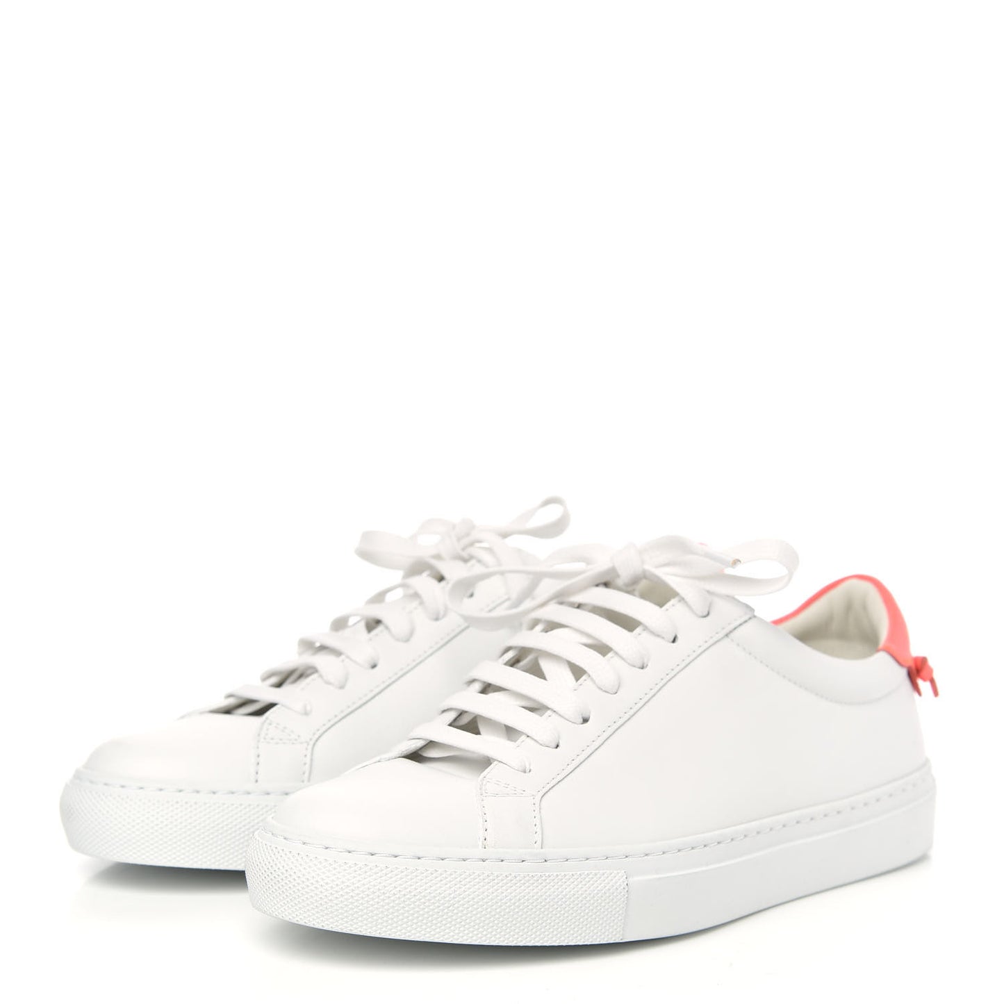 Calfskin Womens Urban Street Sneakers 37 White Neon Pink