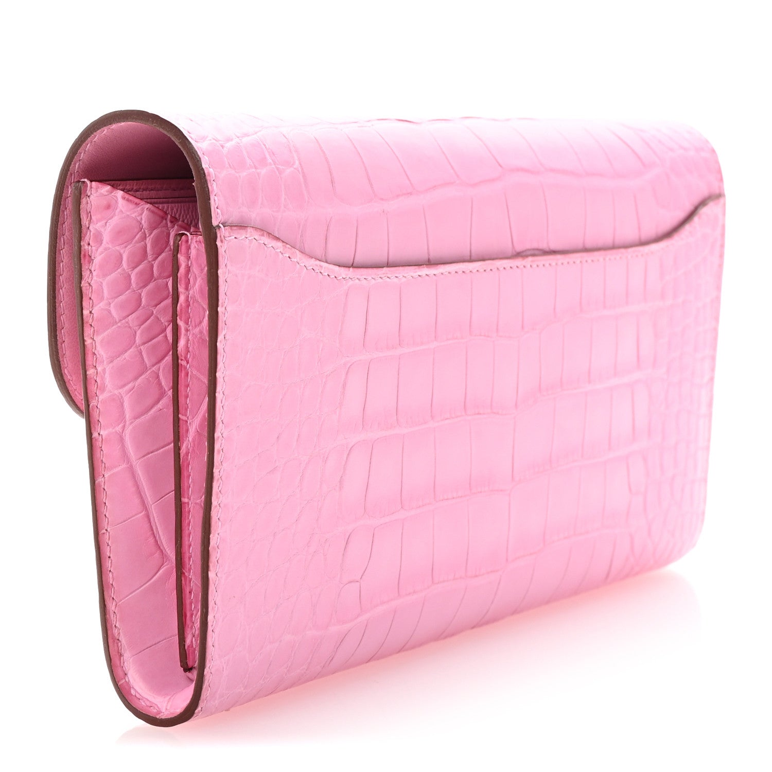 Hermes Matte Alligator Constance Long Wallet 5P Pink 4 of 9