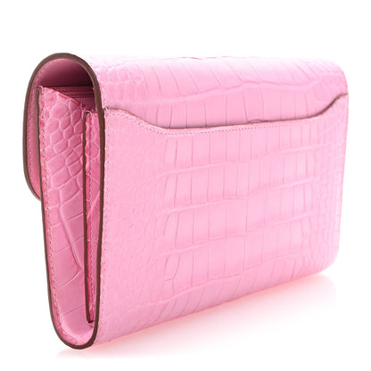 Hermes Matte Alligator Constance Long Wallet 5P Pink 4 of 9