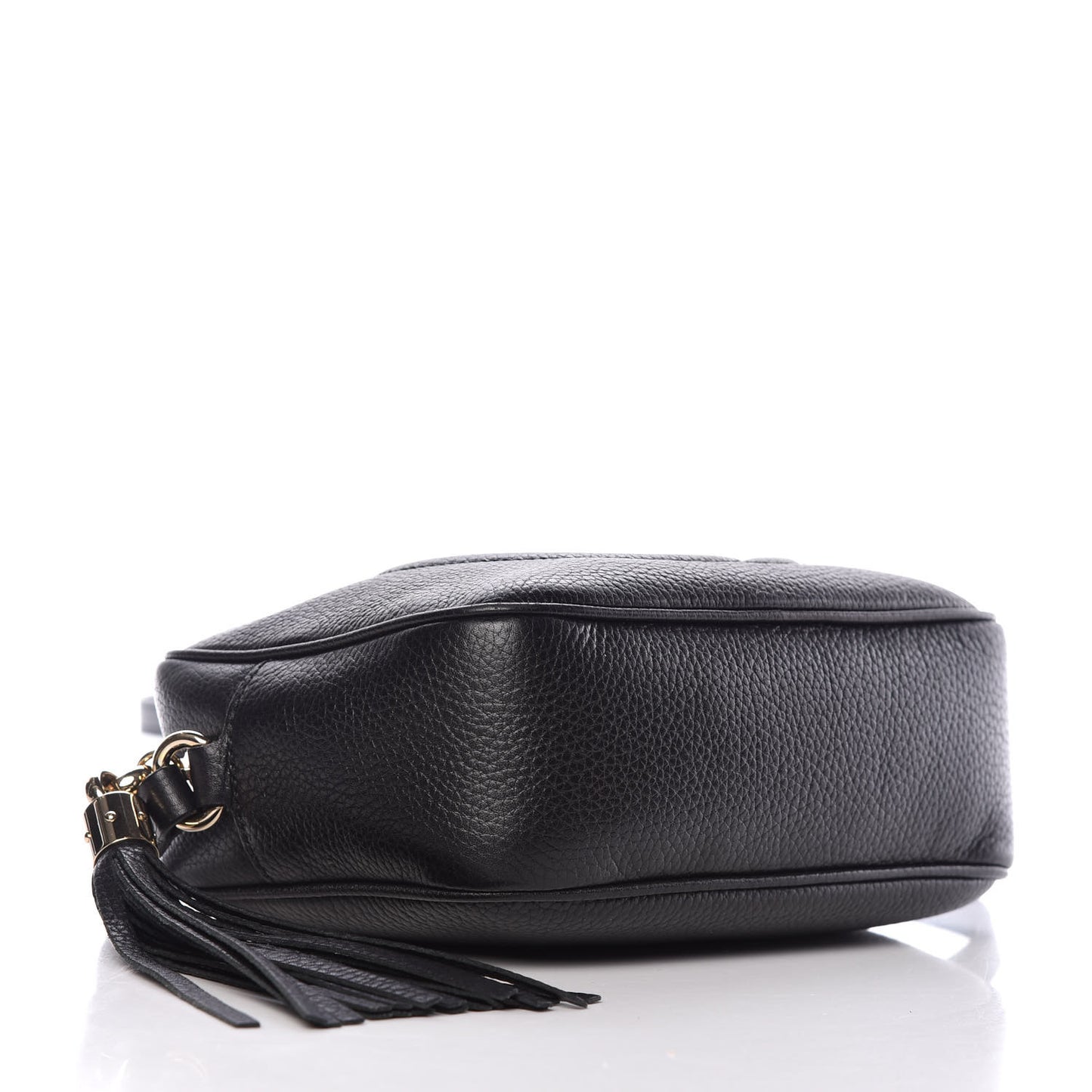 Pebbled Calfskin Small Soho Disco Bag Black