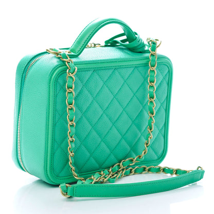 Chanel Caviar Quilted Medium CC Filigree Vanity Case Green 4 of 16