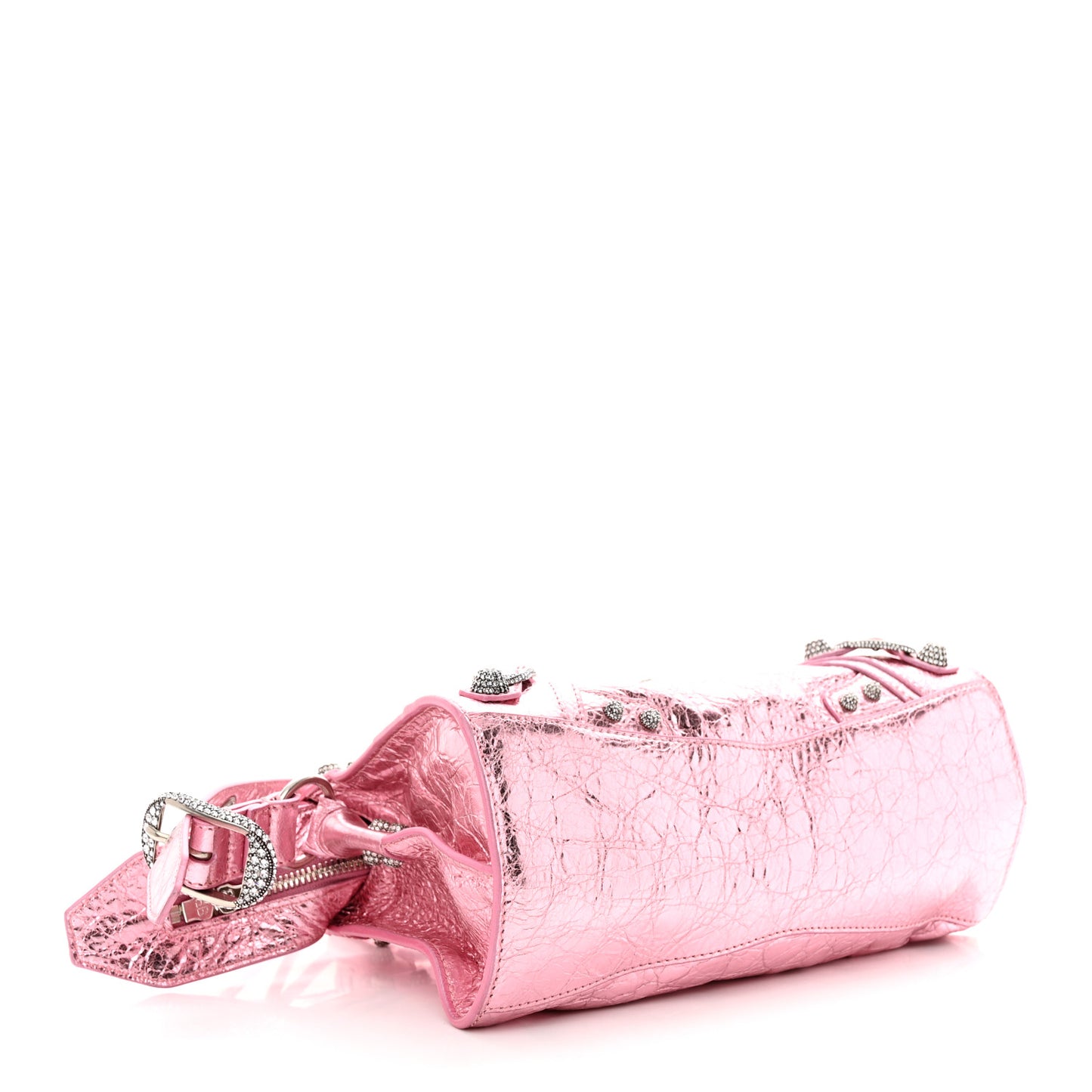 Metallic Agneau Arena Crystal Neo Cagole Handbag XS Met Pink