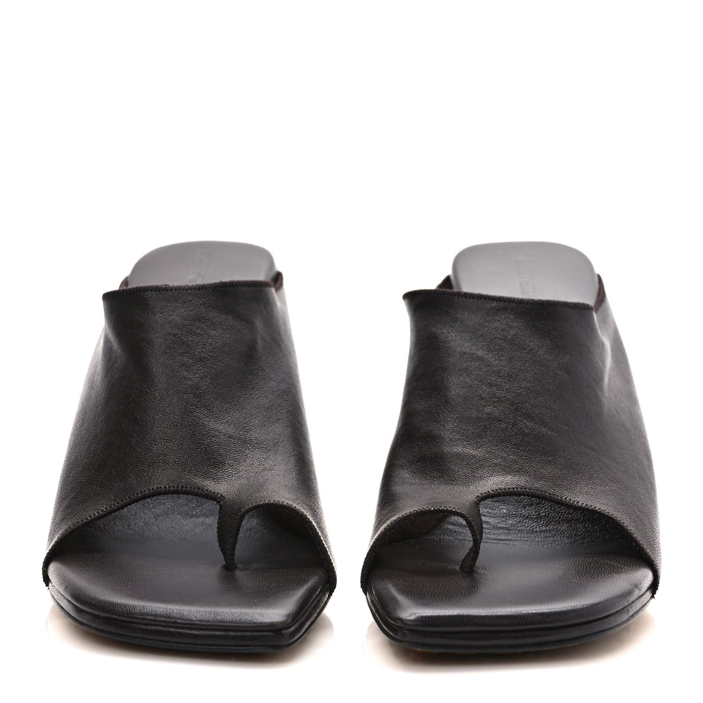 Nappa Square Toe Slip-On Mule Sandals 40 Fondante