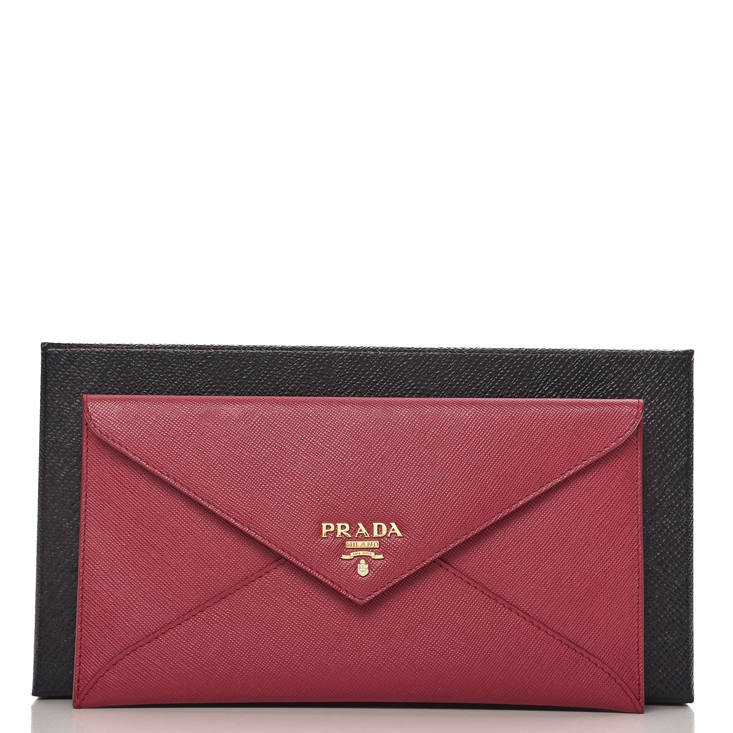Prada Saffiano Metal Envelope Wallet Ibisco 7 of 7