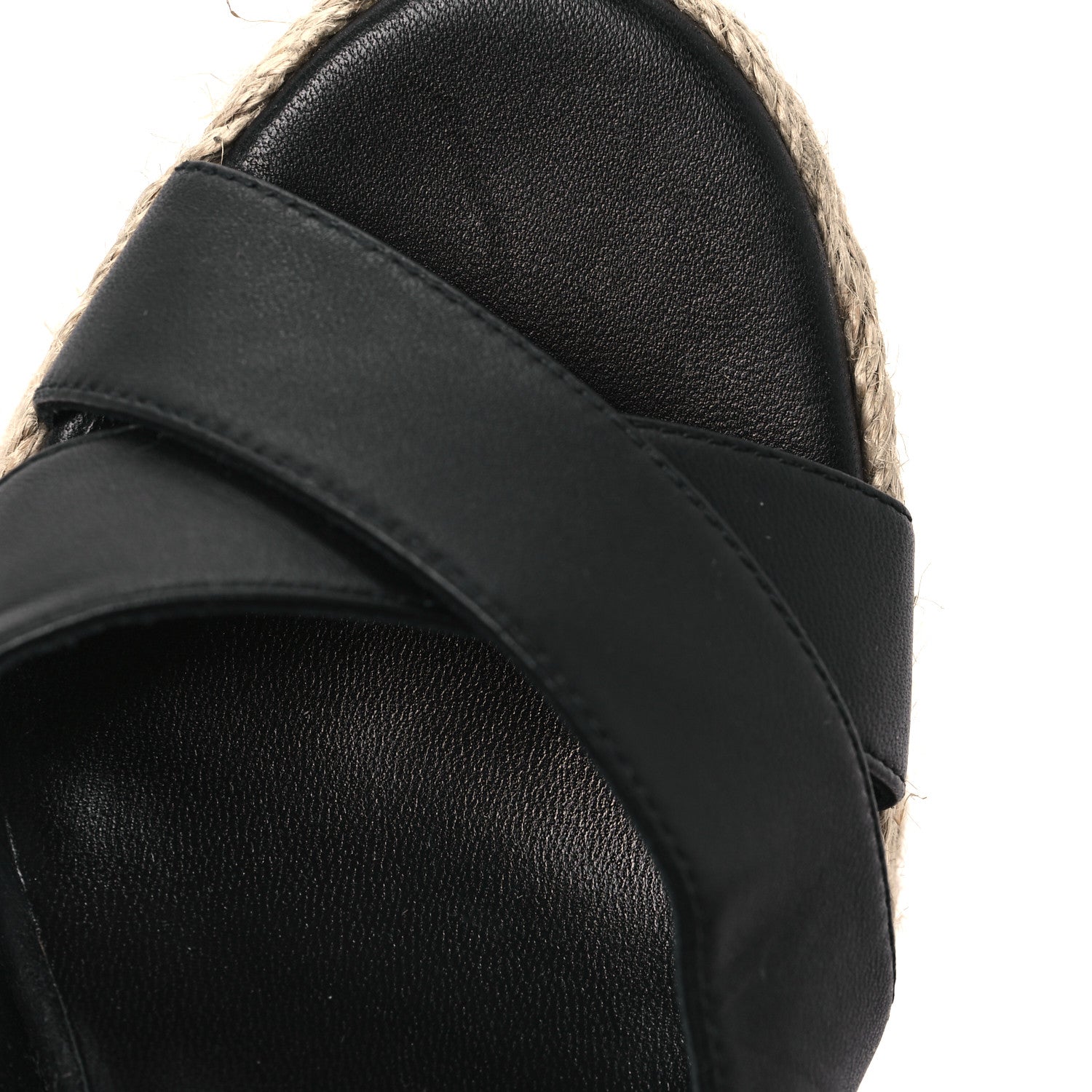 Christian Louboutin Goatskin Mariza Zeppa 130 Espadrille Sandals 37 Black 9 of 10