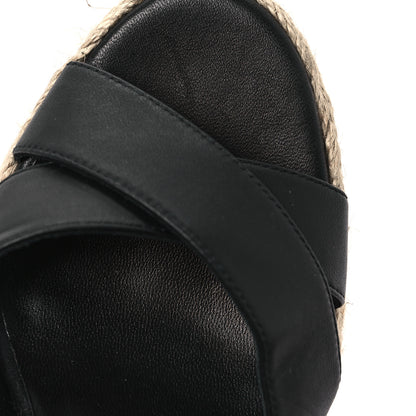 Christian Louboutin Goatskin Mariza Zeppa 130 Espadrille Sandals 37 Black 9 of 10