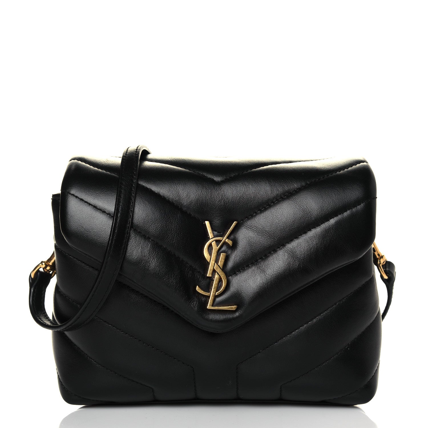 Saint Laurent Calfskin Y Quilted Monogram Toy Loulou Crossbody Bag Black 1 of 4