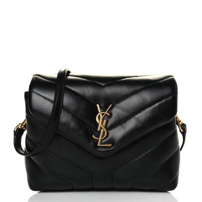 Saint Laurent Calfskin Y Quilted Monogram Toy Loulou Crossbody Bag Black 1 of 4