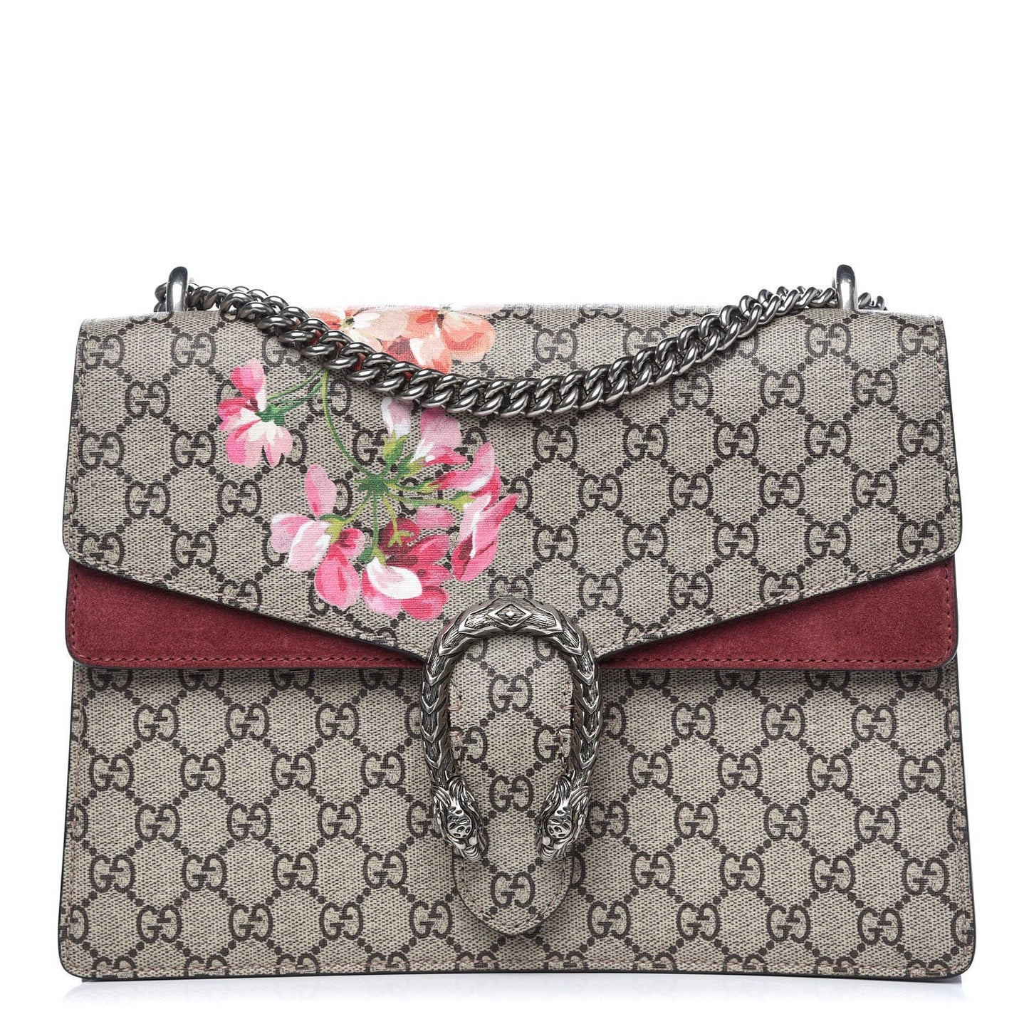 GG Supreme Monogram Blooms Medium Dionysus Shoulder Bag Beige Multicolor Dry Rose