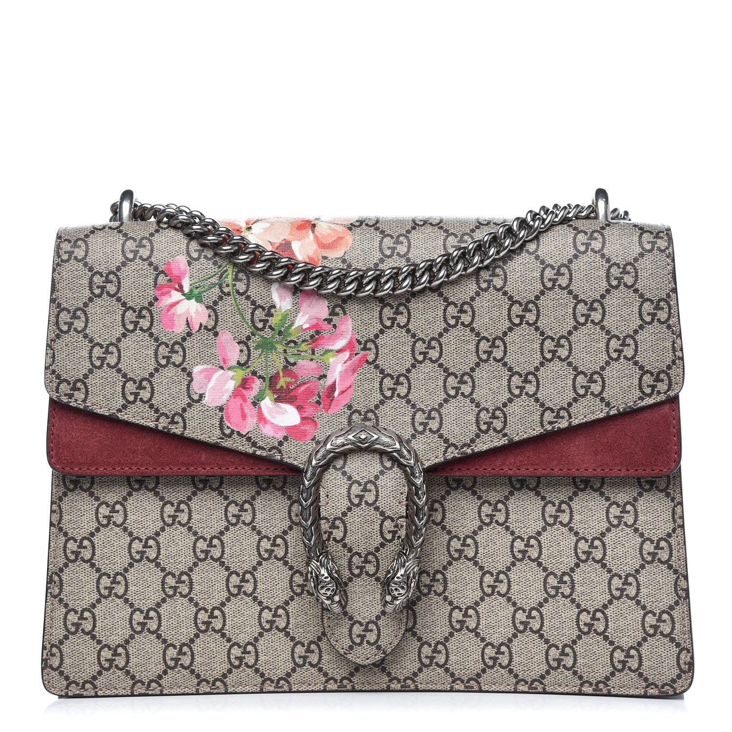 Gucci GG Supreme Monogram Blooms Medium Dionysus Shoulder Bag Beige Multicolor Dry Rose 1 of 10