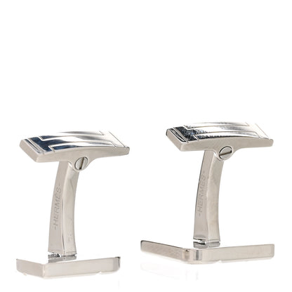 Hermes Palladium Manchette Horse Cufflinks Silver 4 of 7