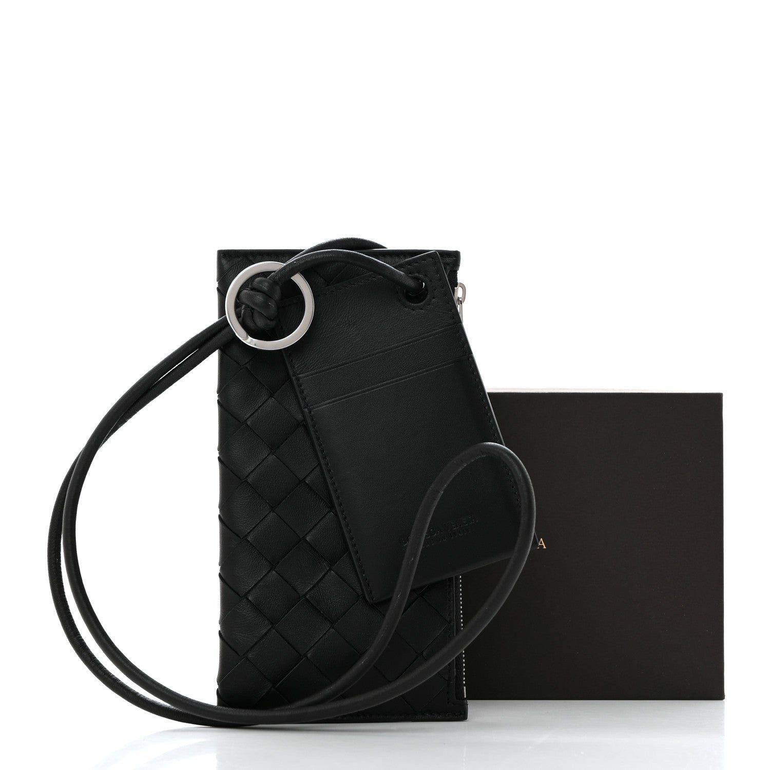 Bottega Veneta Nappa Intrecciato Card Case On Strap Black 8 of 8