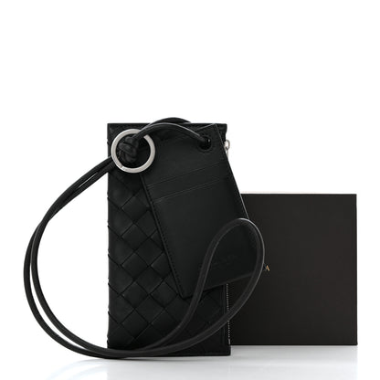 Bottega Veneta Nappa Intrecciato Card Case On Strap Black 8 of 8
