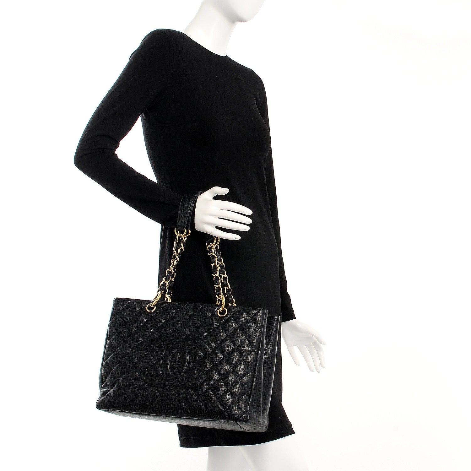 Chanel Caviar Quilted Grand Shopping Tote GST Black 2 of 10