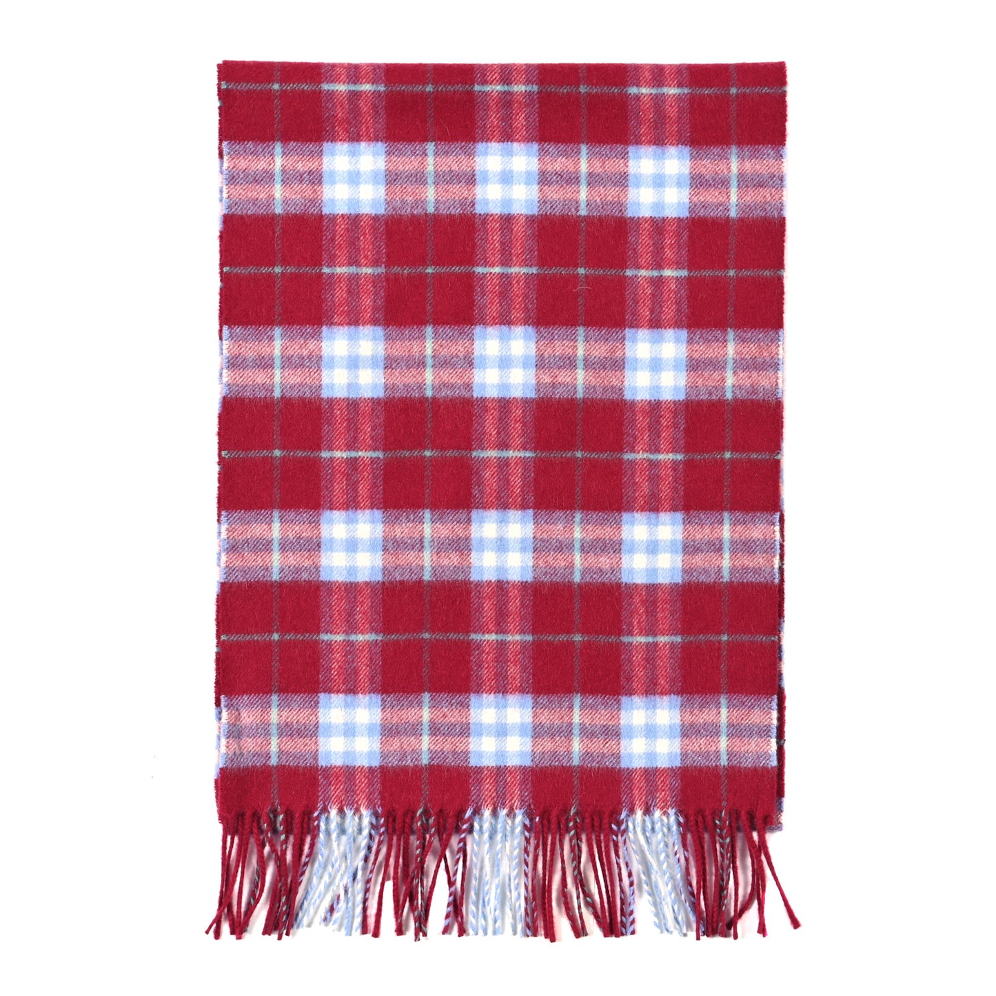 Cashmere Vintage Check Scarf Damson Pink