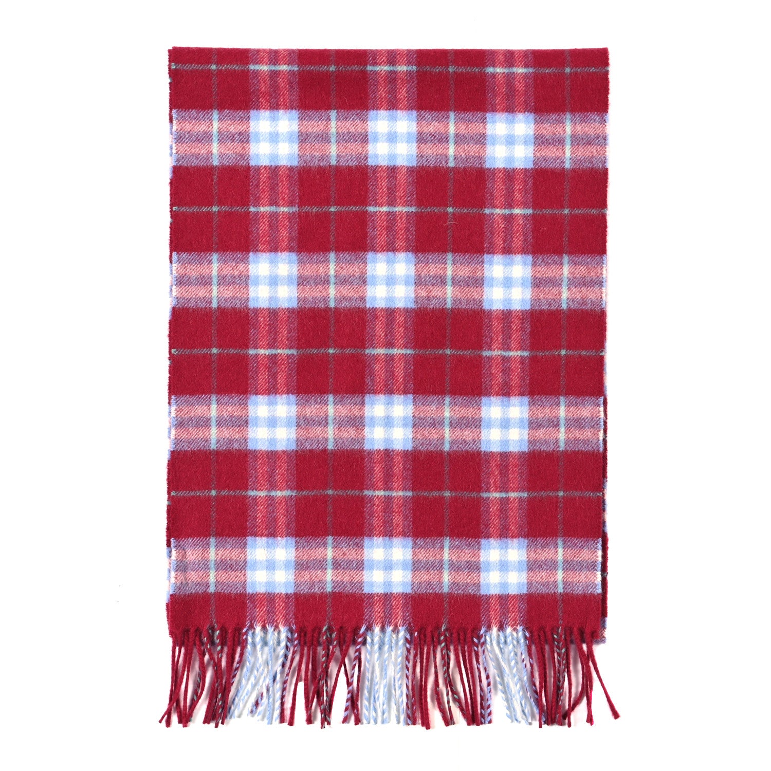 Burberry Cashmere Vintage Check Scarf Damson Pink 1 of 3