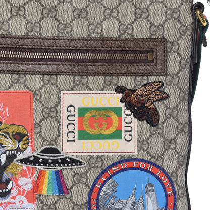 Gucci Soft GG Supreme Monogram Courrier Web Medium Flat Messenger Bag Beige New Acero Multicolor 10 of 10