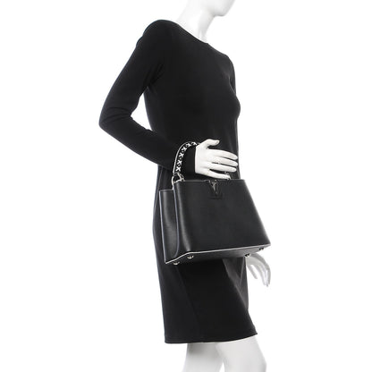 Louis Vuitton Taurillon Capucines PM Black 3 of 9