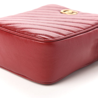 Gucci Azalea Calfskin Matelasse Diagonal Tall GG Marmont Crossbody Bag Romantic Cerise 7 of 10