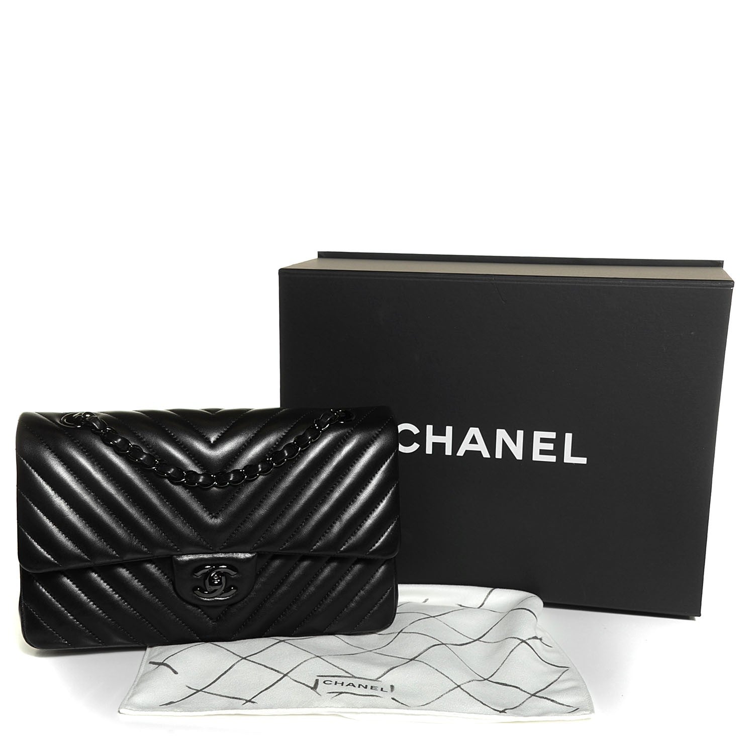 Chanel Lambskin Chevron 11.12 Medium Double Flap So Black 4 of 9