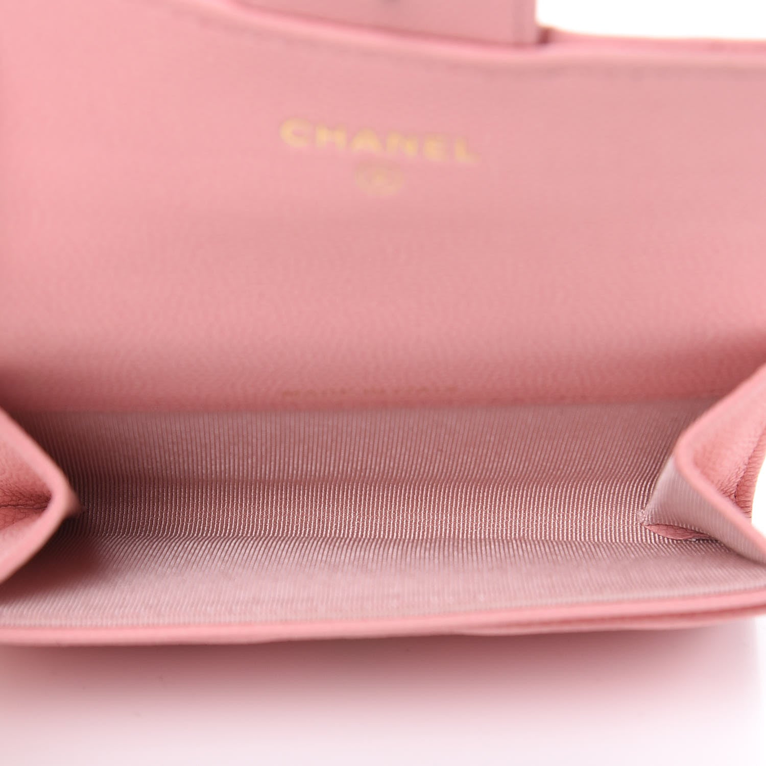 Chanel Caviar Chevron Quilted Flap Card Holder Pink 5 of 11