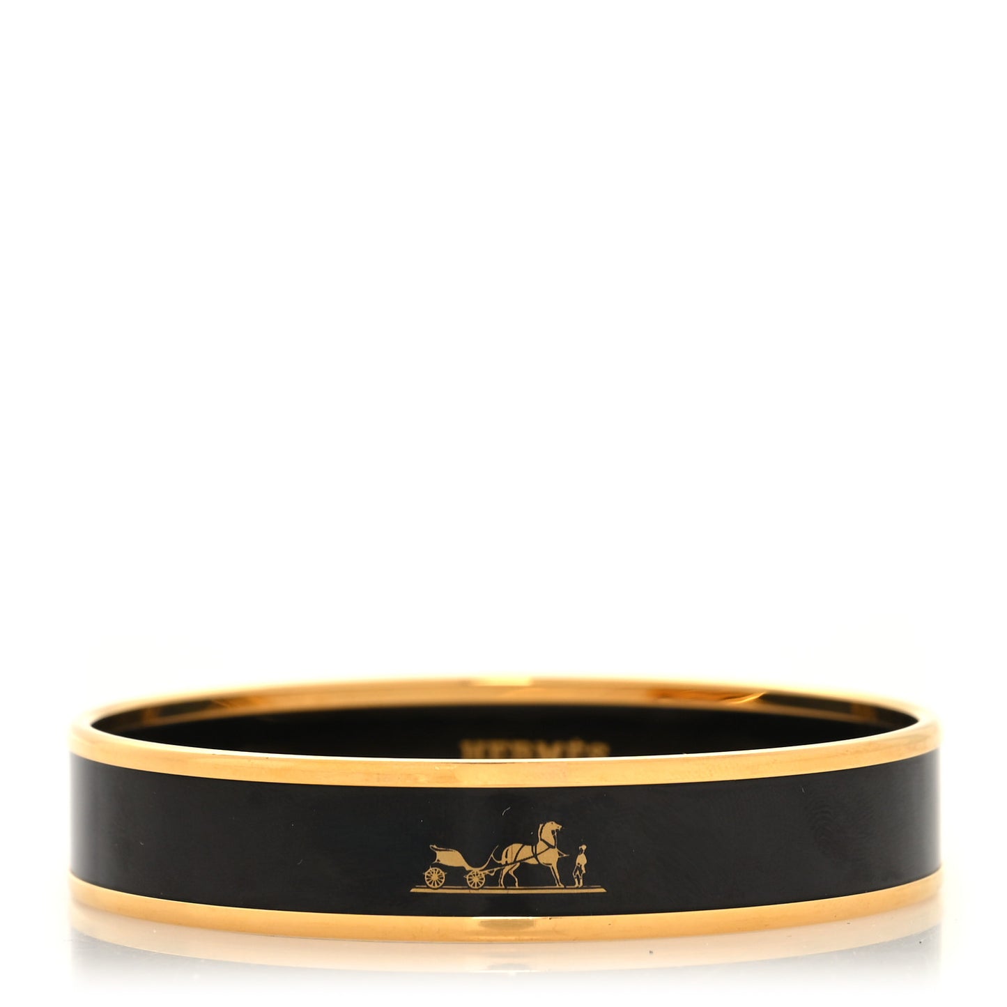 Enamel Printed Narrow Caleche Bracelet 62 Black