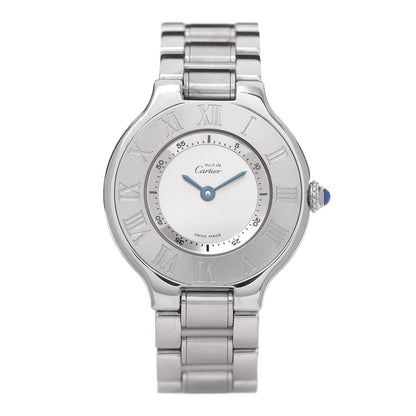 Cartier Stainless Steel 28mm Must De 21 Quartz Watch 1 of 8