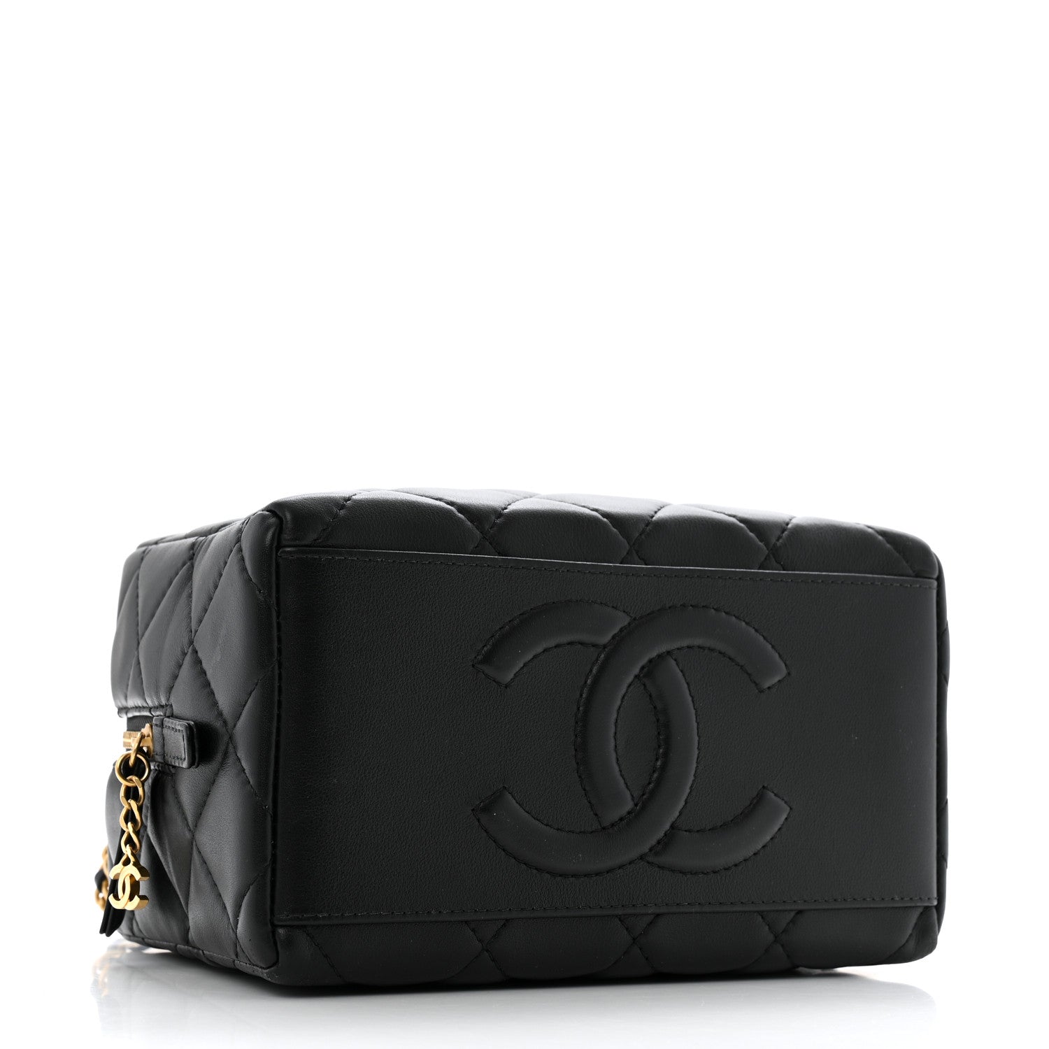 Chanel Lambskin Quilted CC Bowling Bag Black 4 of 14