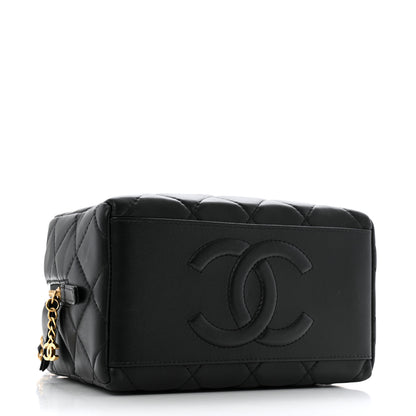 Chanel Lambskin Quilted CC Bowling Bag Black 4 of 14