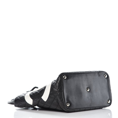 Chanel Calfskin Quilted Large Cambon Tote Black White 5 of 8