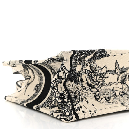 Christian Dior Canvas Embroidered Small Zodiac Toile De Jouy Book Tote Latte 9 of 12
